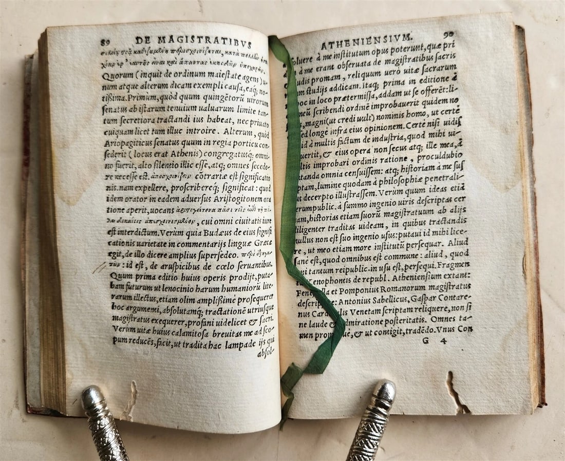 1551 ATHENIAN MAGISTRATES GREEK & ROMAN HISTORY by Guillaume POSTEL antique - 5