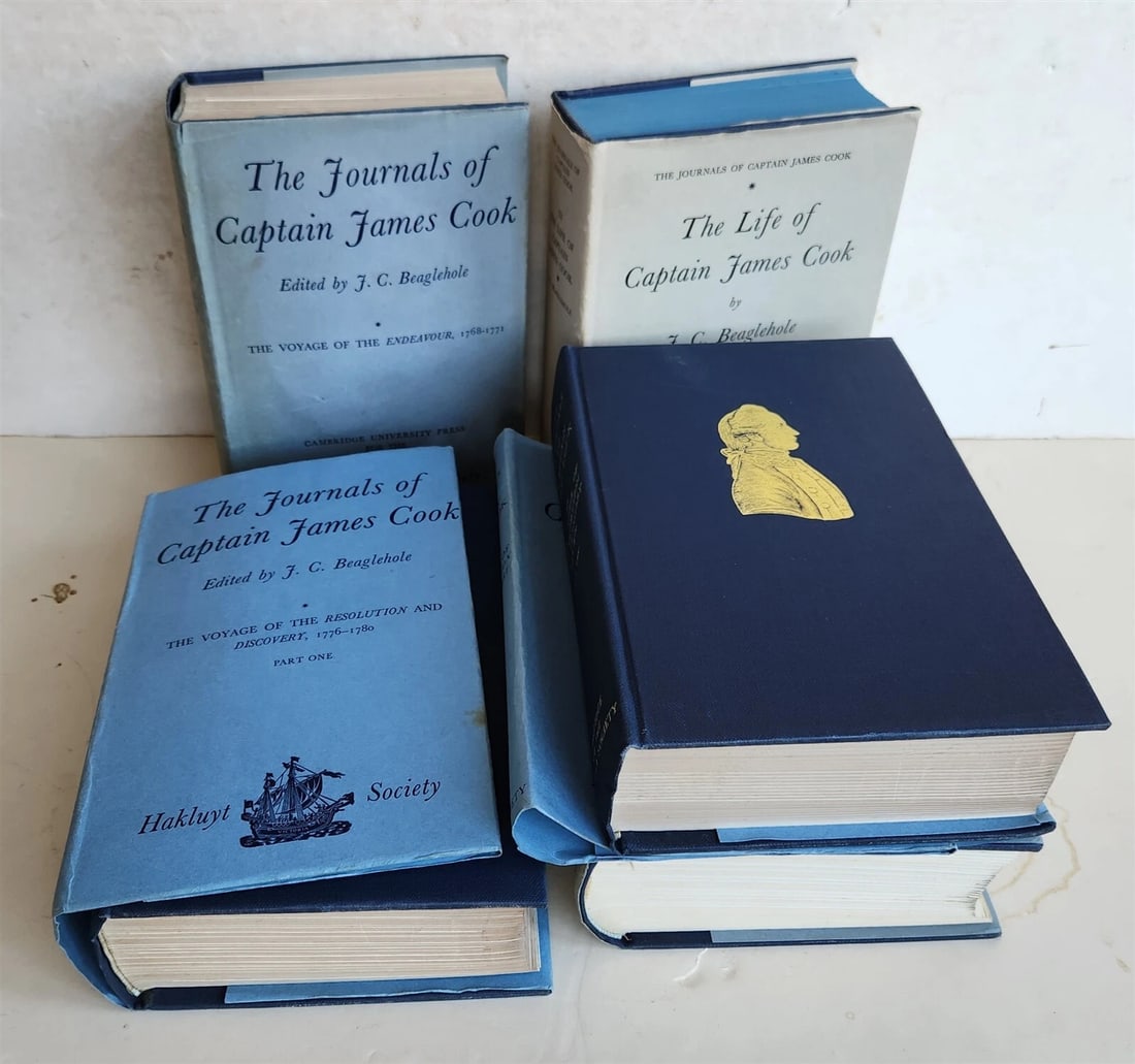 1967-74 JOURNALS of CAPTAIN JAMES COOK on HIS VOYAGES of DISCOVERY antique 5 VOL - 2