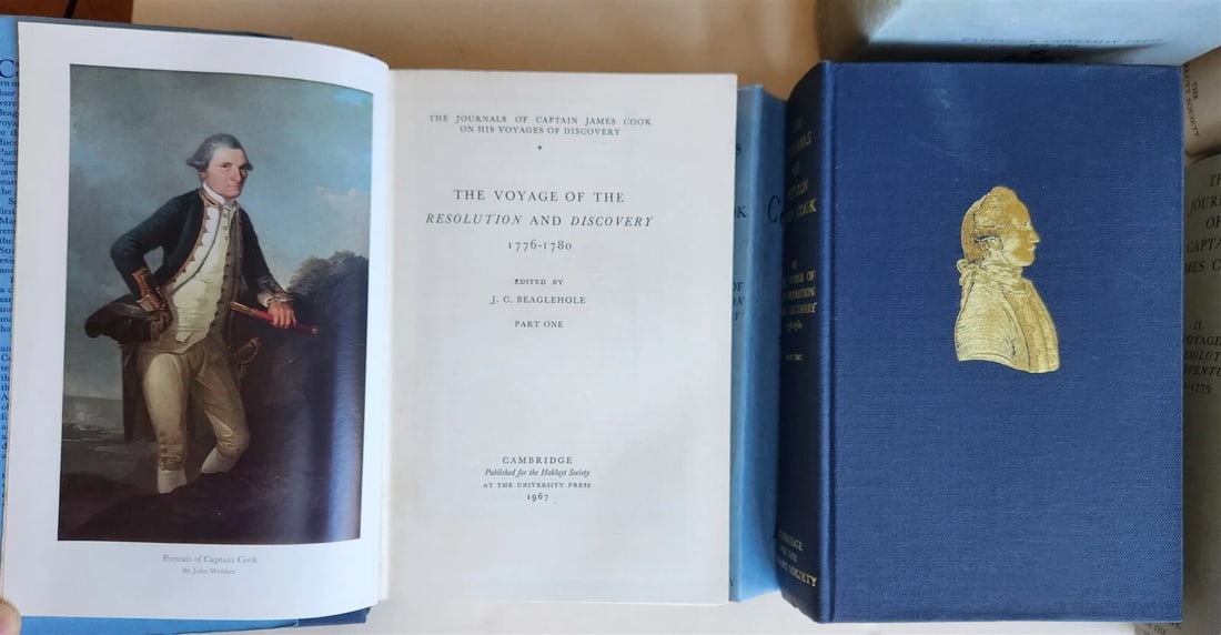 1967-74 JOURNALS of CAPTAIN JAMES COOK on HIS VOYAGES of DISCOVERY antique 5 VOL - 3