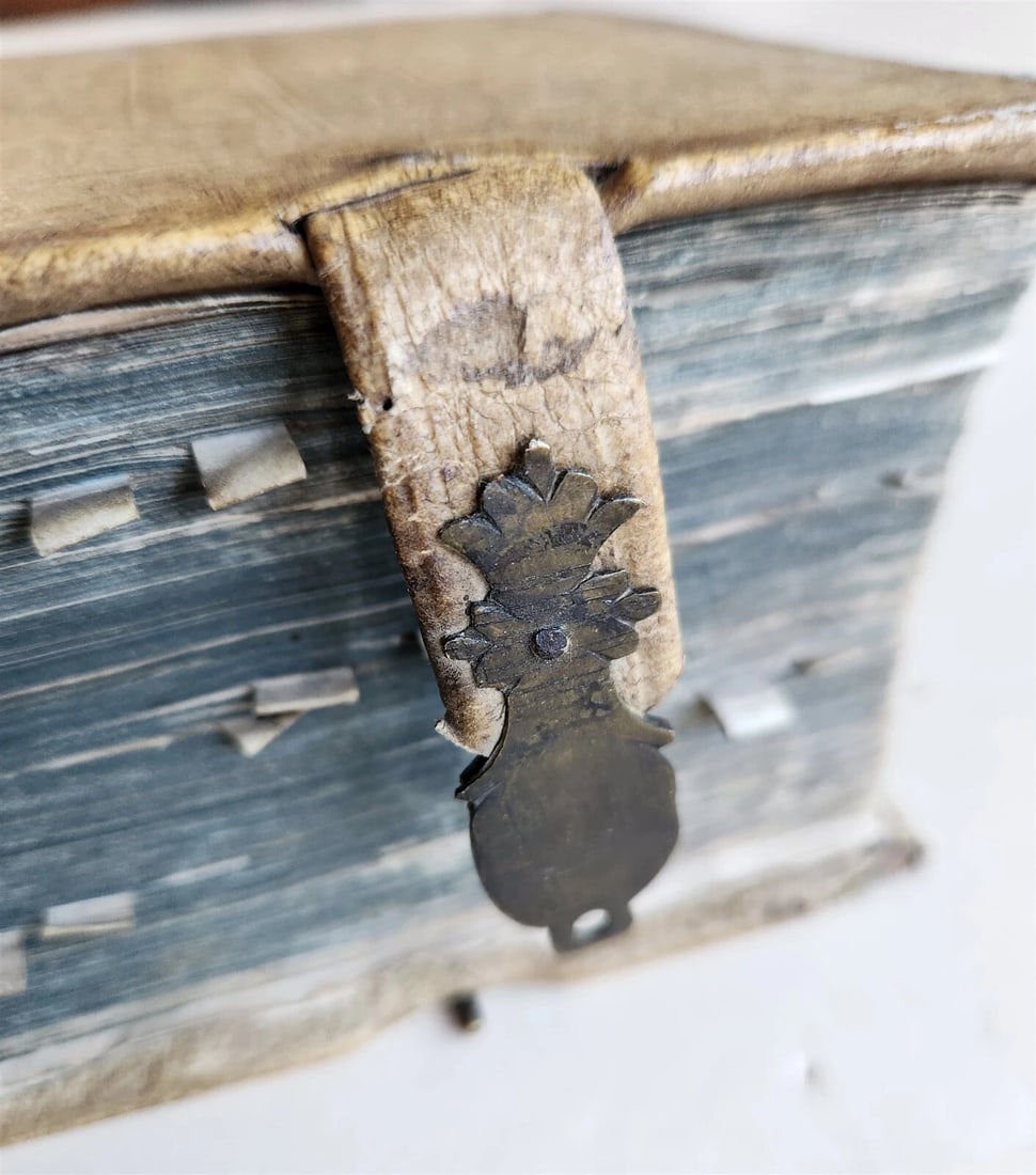 1713 CORPORIS JURIS CIVILIS antique BLIND-STAMPED PIGSKIN BINDING law book - 10