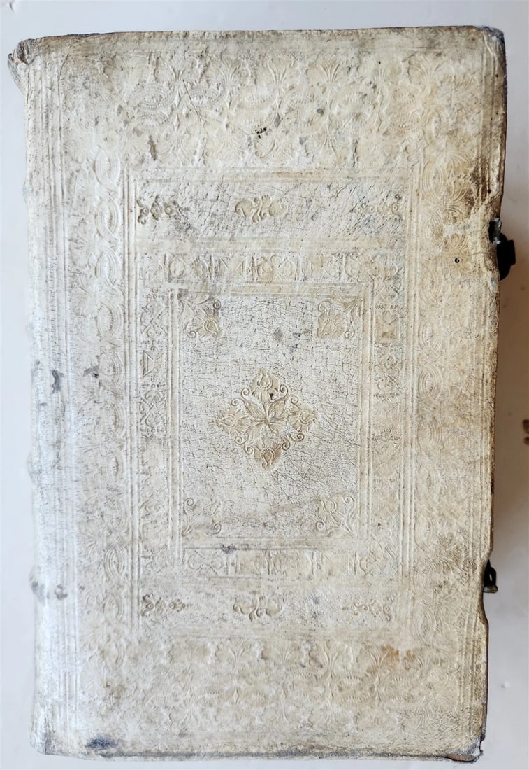 1713 CORPORIS JURIS CIVILIS antique BLIND-STAMPED PIGSKIN BINDING law book - 5