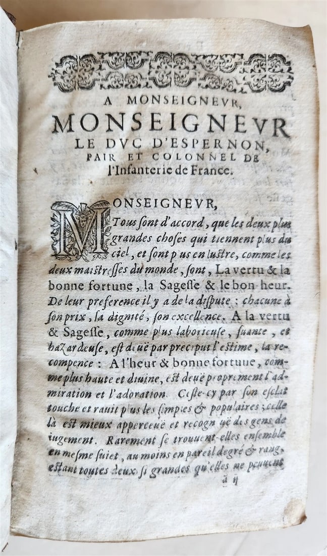 1623 French neo-skepticism by PIERRE CHARRON antique DECORATIVE BINDING - 6