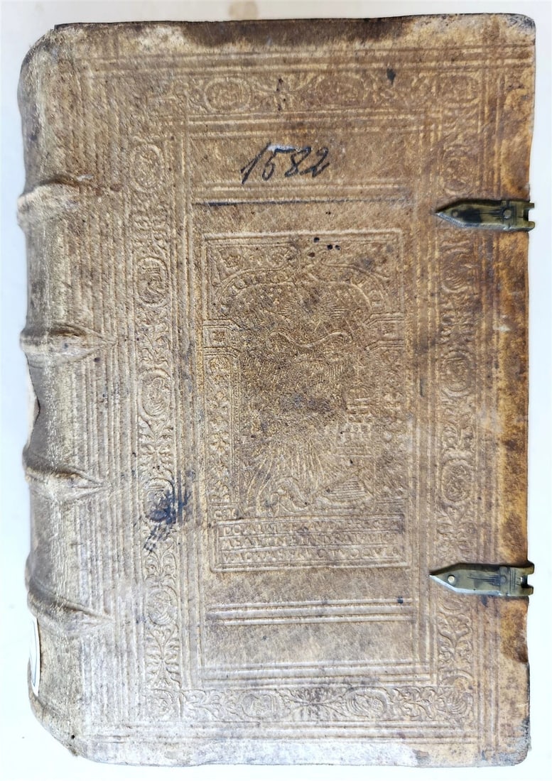 1582 Loci communes similium et dissimilium antique PIGSKIN BINDING 16th CENTURY - 4