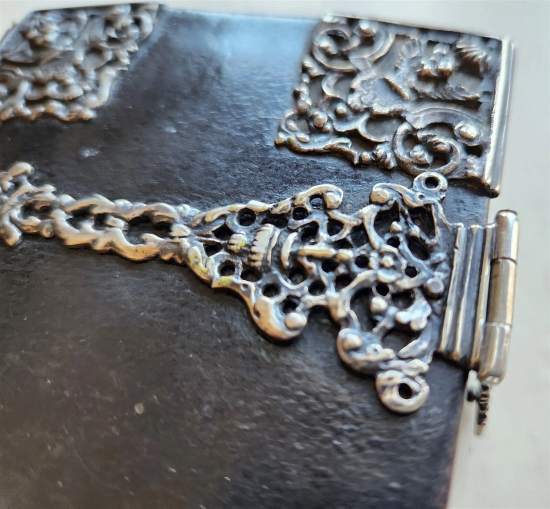 1754 GERMAN DEVOTIONAL BOOK antique BINDING w/ STUNNING SILVER FITTINGS - 7