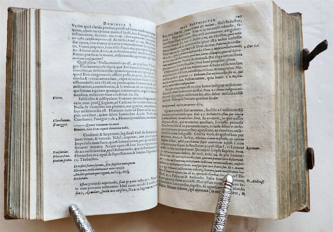 1604 SERMONS of Maurice Hylaret antique PIGSKIN BINDING UNICORN TITLEPIECE - 11