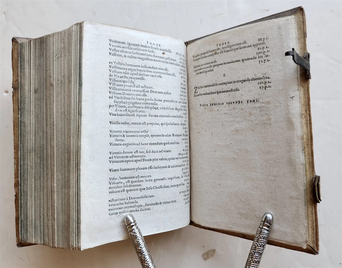 1604 SERMONS of Maurice Hylaret antique PIGSKIN BINDING UNICORN TITLEPIECE - 13