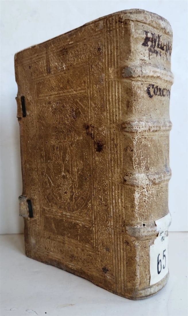 1604 SERMONS of Maurice Hylaret antique PIGSKIN BINDING UNICORN TITLEPIECE - 2