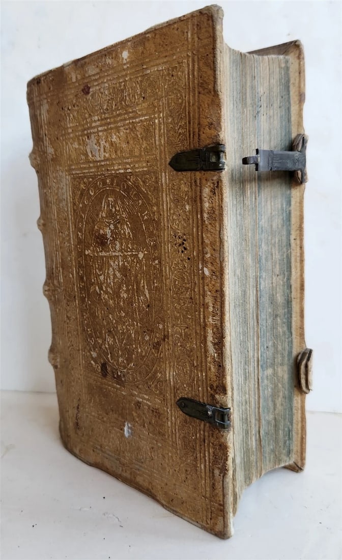 1604 SERMONS of Maurice Hylaret antique PIGSKIN BINDING UNICORN TITLEPIECE - 4