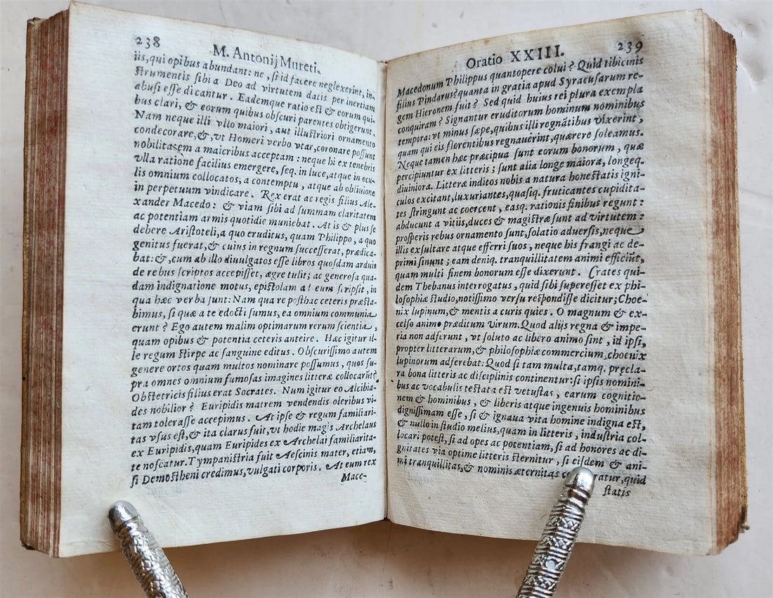 1618 SPEECHES LETTERS & POEMS by Marc-Antoine Muret antique VELLUM BINDING - 5