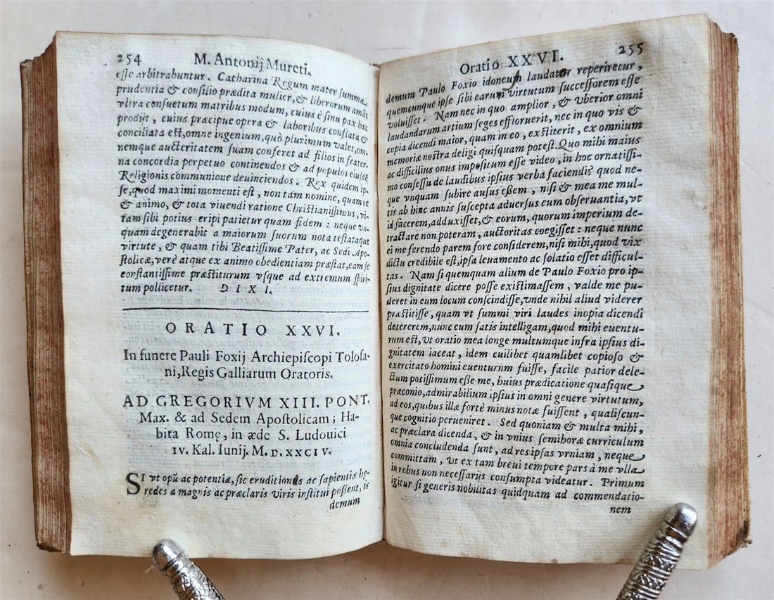 1618 SPEECHES LETTERS & POEMS by Marc-Antoine Muret antique VELLUM BINDING - 7