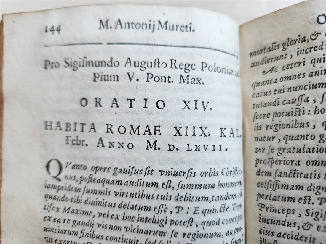 1618 SPEECHES LETTERS & POEMS by Marc-Antoine Muret antique VELLUM BINDING - 8