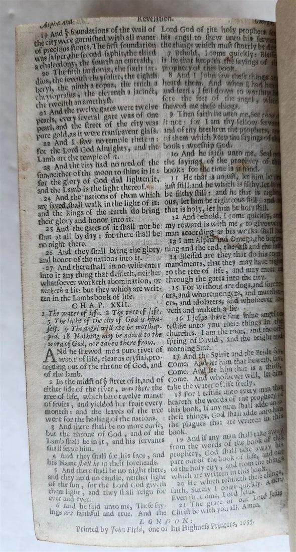 1655 BIBLE in ENGLISH antique LONDON John Field RED MOROCCO BINDING - 10