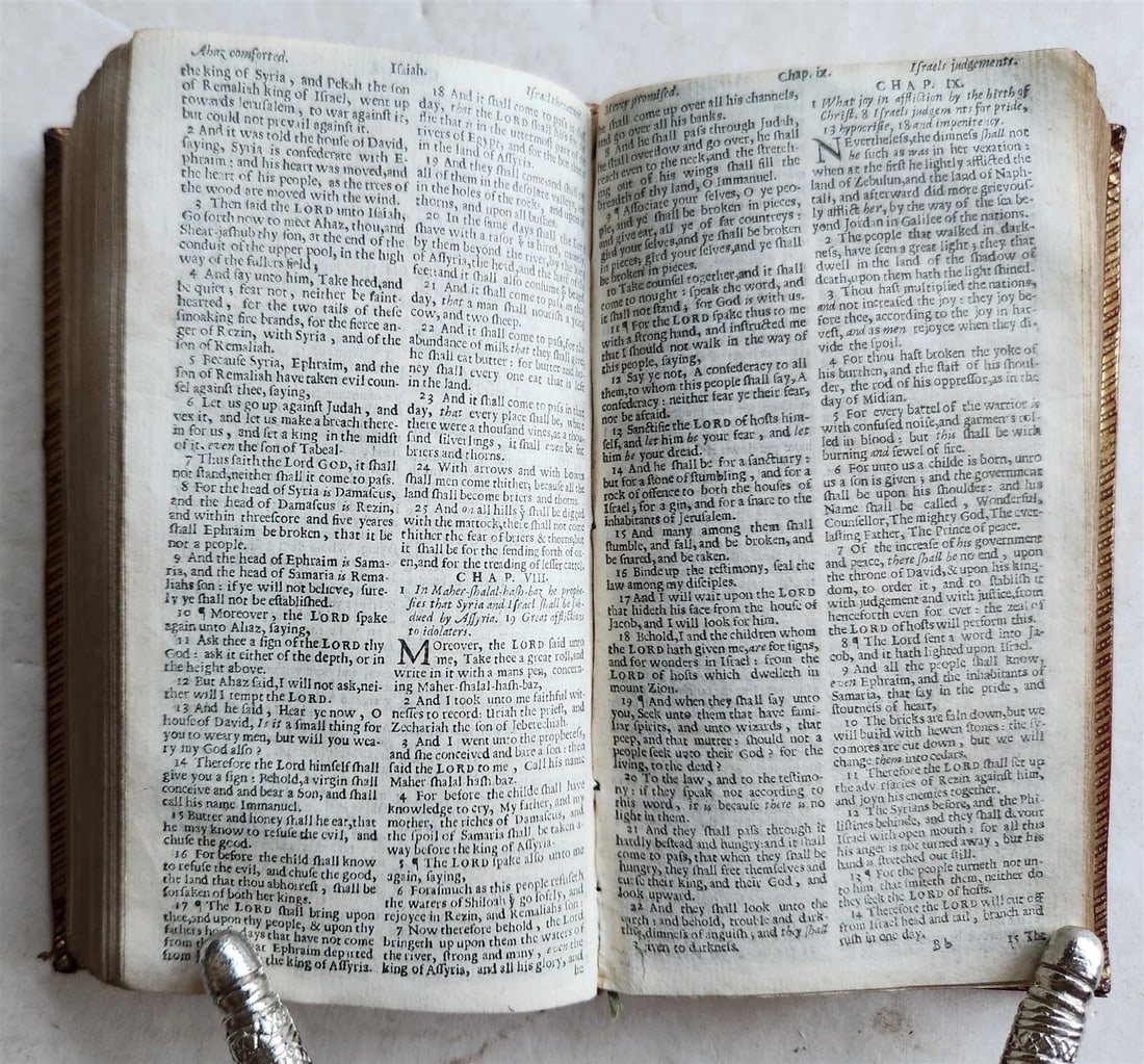 1655 BIBLE in ENGLISH antique LONDON John Field RED MOROCCO BINDING - 8