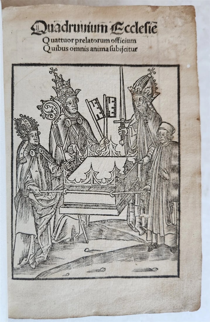 1509 POST-INCUNABULA ILLUSTRATED antique Quadruvium Ecclesie Quattuor by J.HUG (1 of 14)