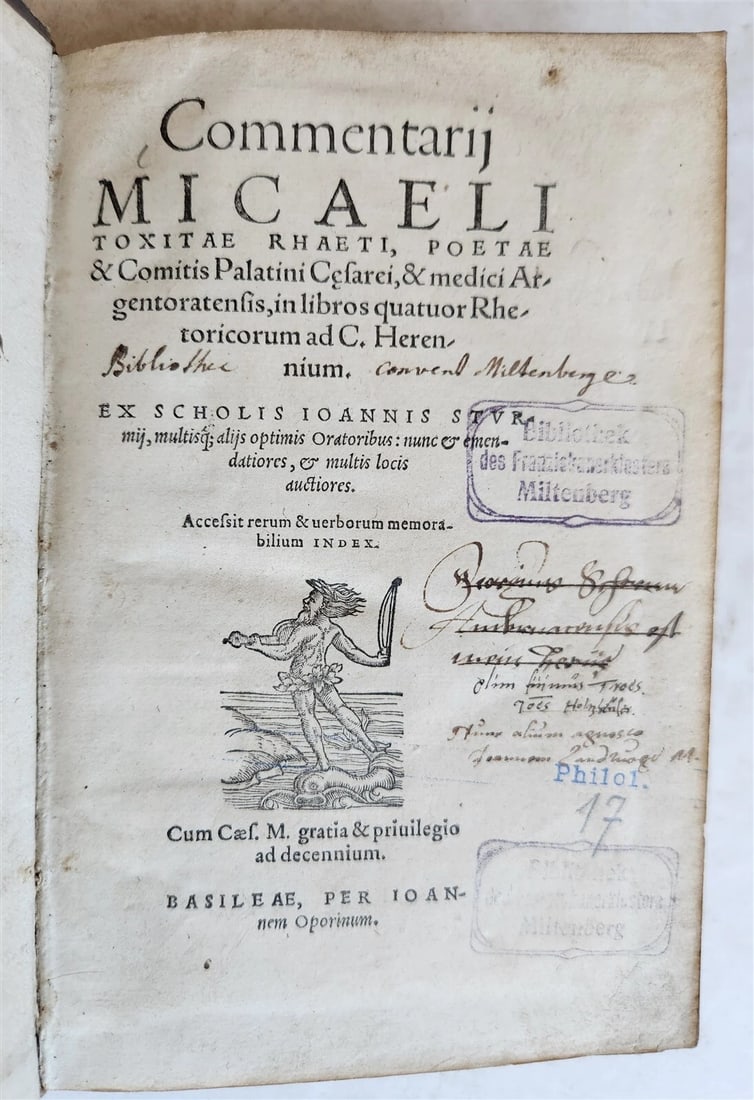 1564 COMMENTARIES by DOCTOR & ALCHEMIST MICHAEL TOXITES antique PIGSKIN 16th C.: Title: 1564 COMMENTARIES by DOCTOR & ALCHEMIST MICHAEL TOXITES antique PIGSKIN 16th C. Description: Commentarij Michaeli Toxitae Rhaeti, poetae & Comitis Palatini Cesarei, & medici Argentoratensis, in