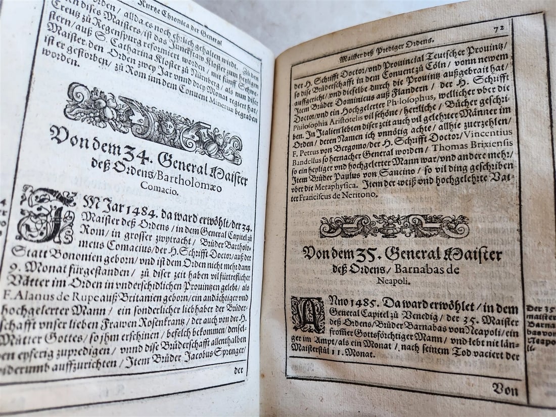 1596 HISTORICAL DESCRIPTION SHORT CHRONICLE of DOMINICAN ORDER antique VELLUM - 13