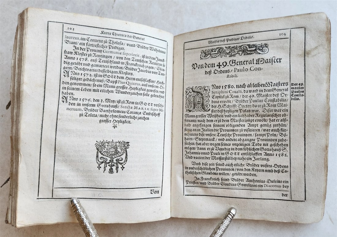 1596 HISTORICAL DESCRIPTION SHORT CHRONICLE of DOMINICAN ORDER antique VELLUM - 9