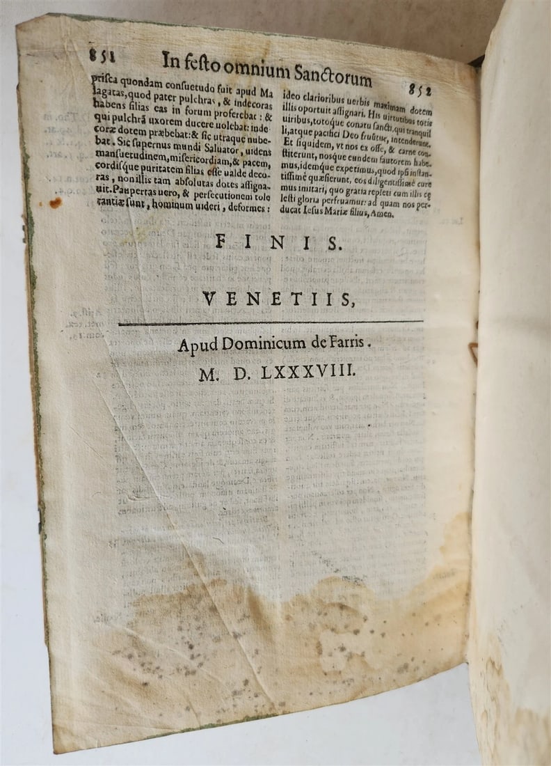 1588 SERMONS of PORTUGUESE THEOLOGIAN F. DIAZ 2 VOLUMES antique PIGSKIN BINDING - 11