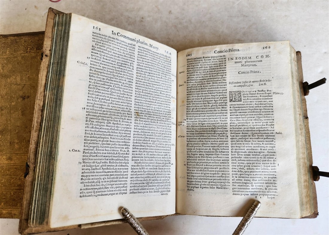 1588 SERMONS of PORTUGUESE THEOLOGIAN F. DIAZ 2 VOLUMES antique PIGSKIN BINDING - 9