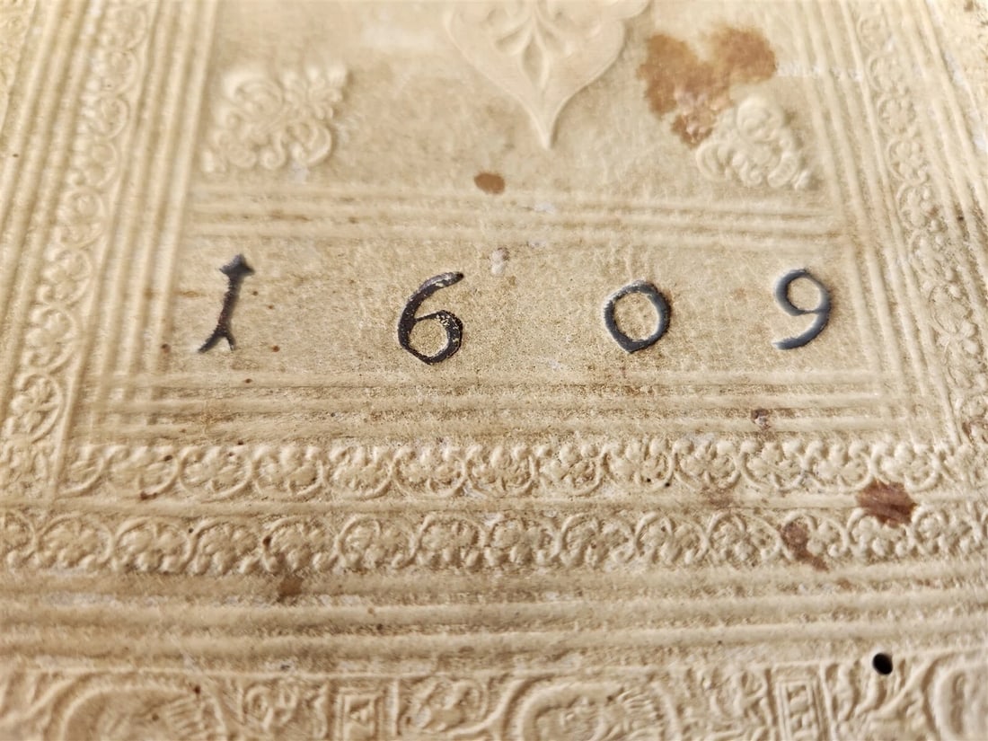 1595 LAW BOOK by Spanish jurist Vasquez de Menchaca antique PIGSKIN BINDING - 5