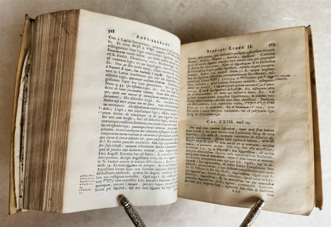 1656 ANTI-BARBARUS BIBLICUS antique VELLUM BINDING - 6