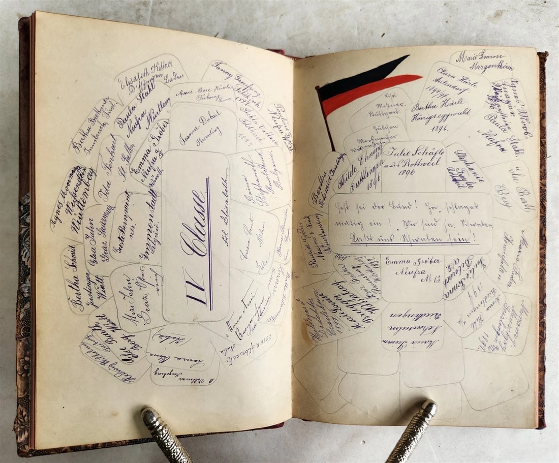 1890s ALBUM AMICORUM - MANUSCRIPT BOOK in GERMAN antique - 3