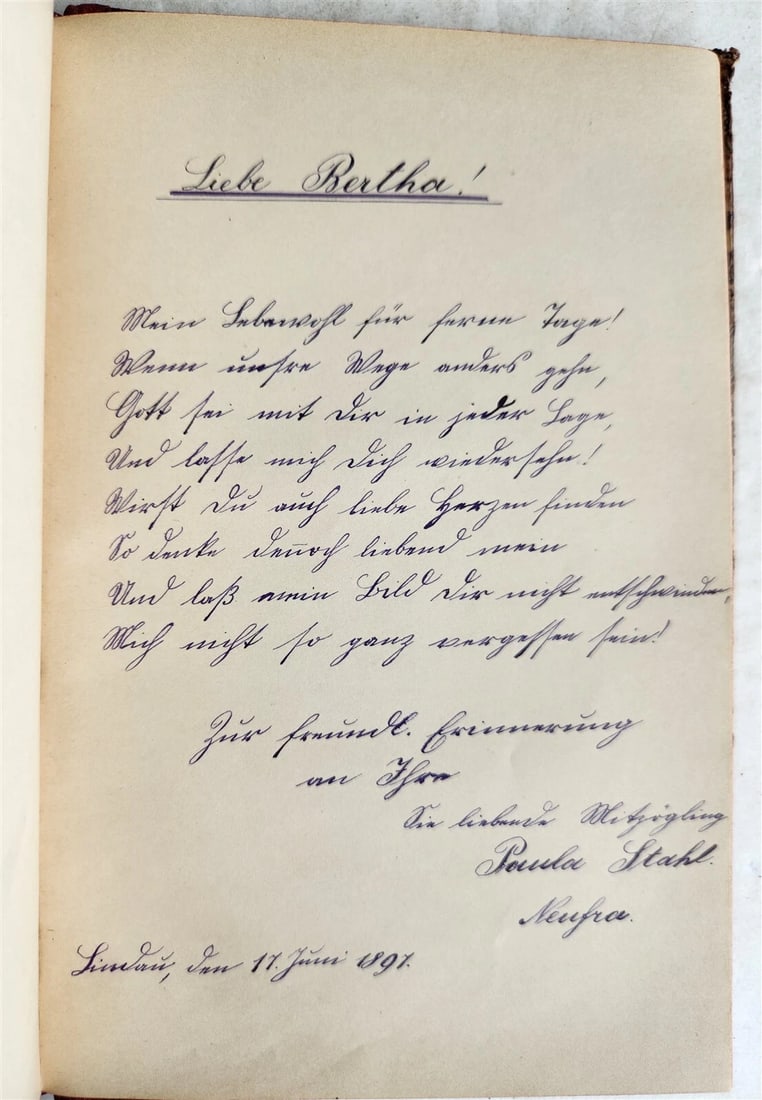 1890s ALBUM AMICORUM - MANUSCRIPT BOOK in GERMAN antique - 6