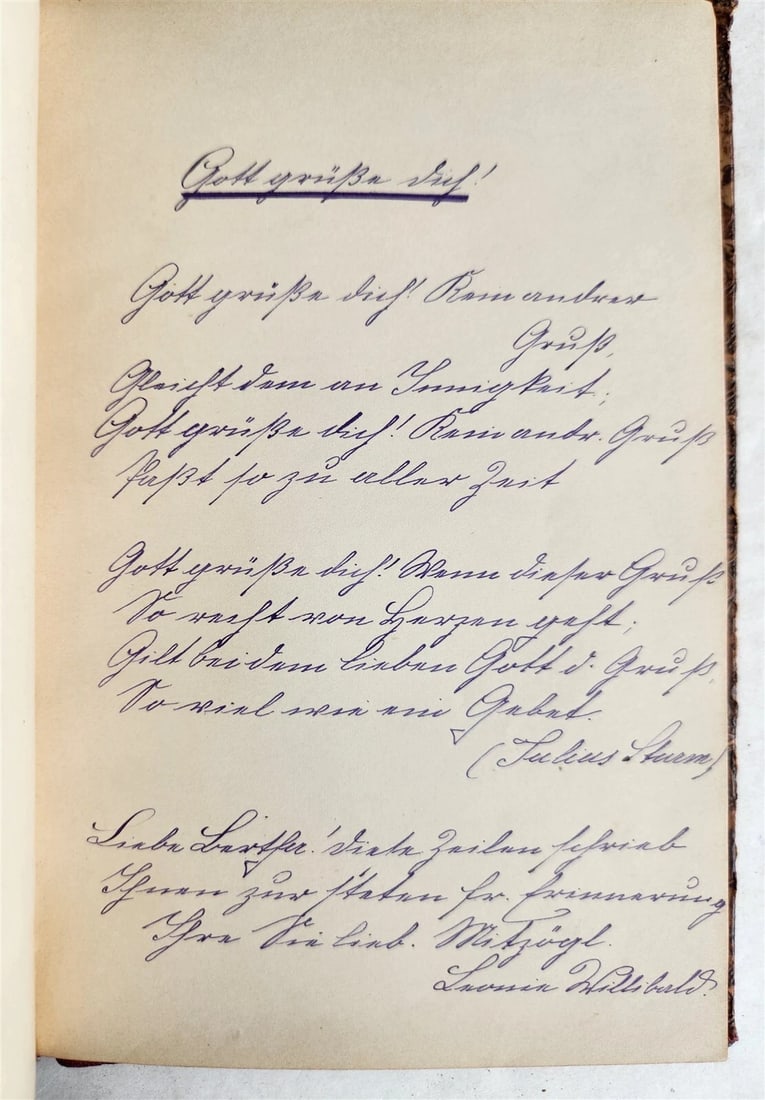 1890s ALBUM AMICORUM - MANUSCRIPT BOOK in GERMAN antique - 7