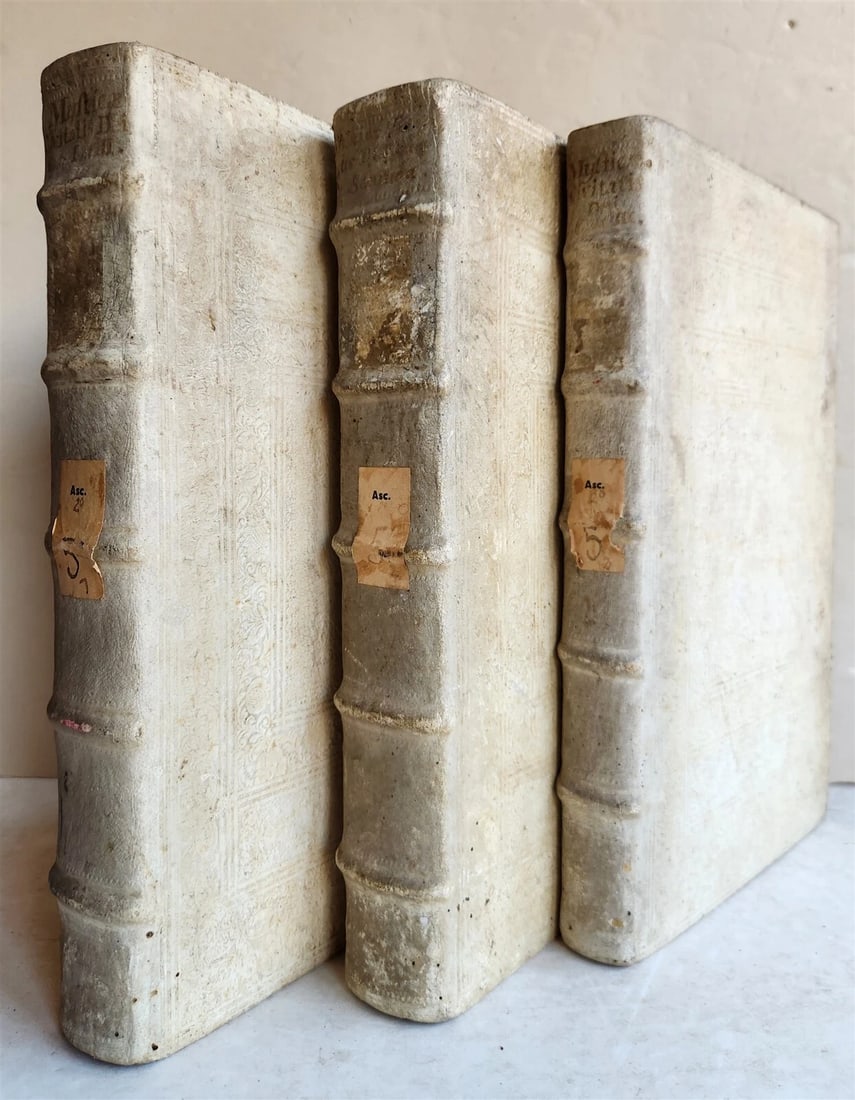 1719 MYSTICA CIVITAS DEI 3 PIGSKIN BOUND FOLIOS antique: Title: 1719 MYSTICA CIVITAS DEI 3 PIGSKIN BOUND FOLIOS antique Description: Maria de Jesus de Agreda. Mystica Civitas Dei, Miraculum ejus Omnipotentae & Abyssus gratae. Historia Divina, & Vita Virgini