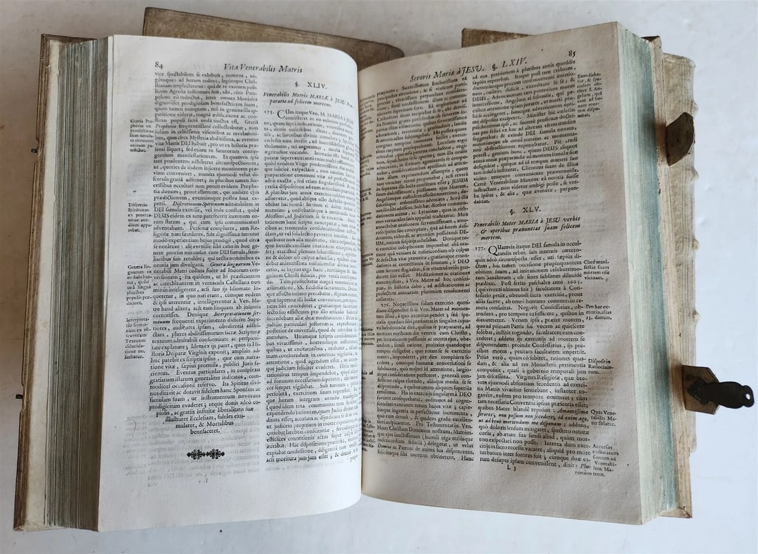 1719 MYSTICA CIVITAS DEI 3 PIGSKIN BOUND FOLIOS antique - 8