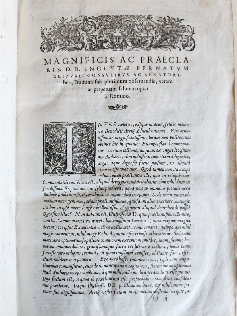 1618 BIBLE NEW TESTAMENT COMMENTARY by Benedictus Aretius antique 17th c. FOLIO - 5