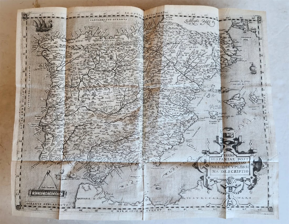 1603 HISTORY of SPAIN LUSITANIA ETHIOPIA INDIA antique FOLIO ILLUSTRATED w/ MAPS - 4