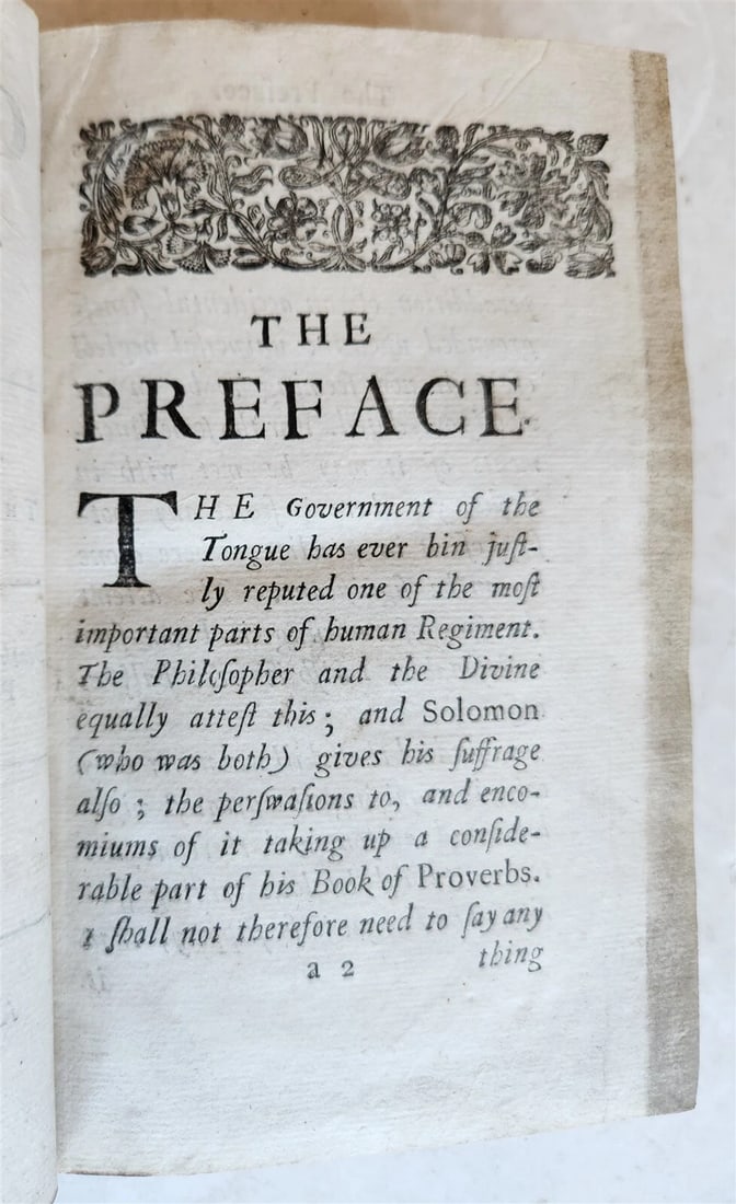 1677 THE GOVERNMENT OF THE TONGUE by Allestree antique in ENGLISH - 6