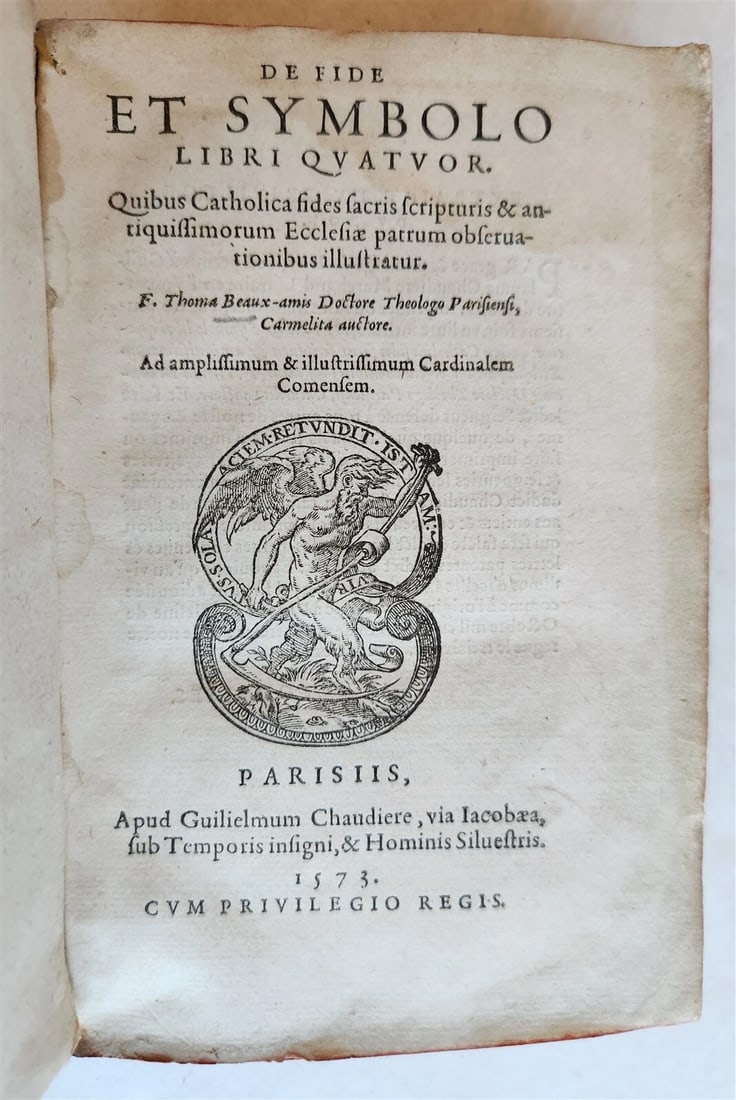 1573 BIBLE COMMENTARY by Thomas BEAUXAMI antique 16th CENTURY VELLUM BINDING (1 of 5)