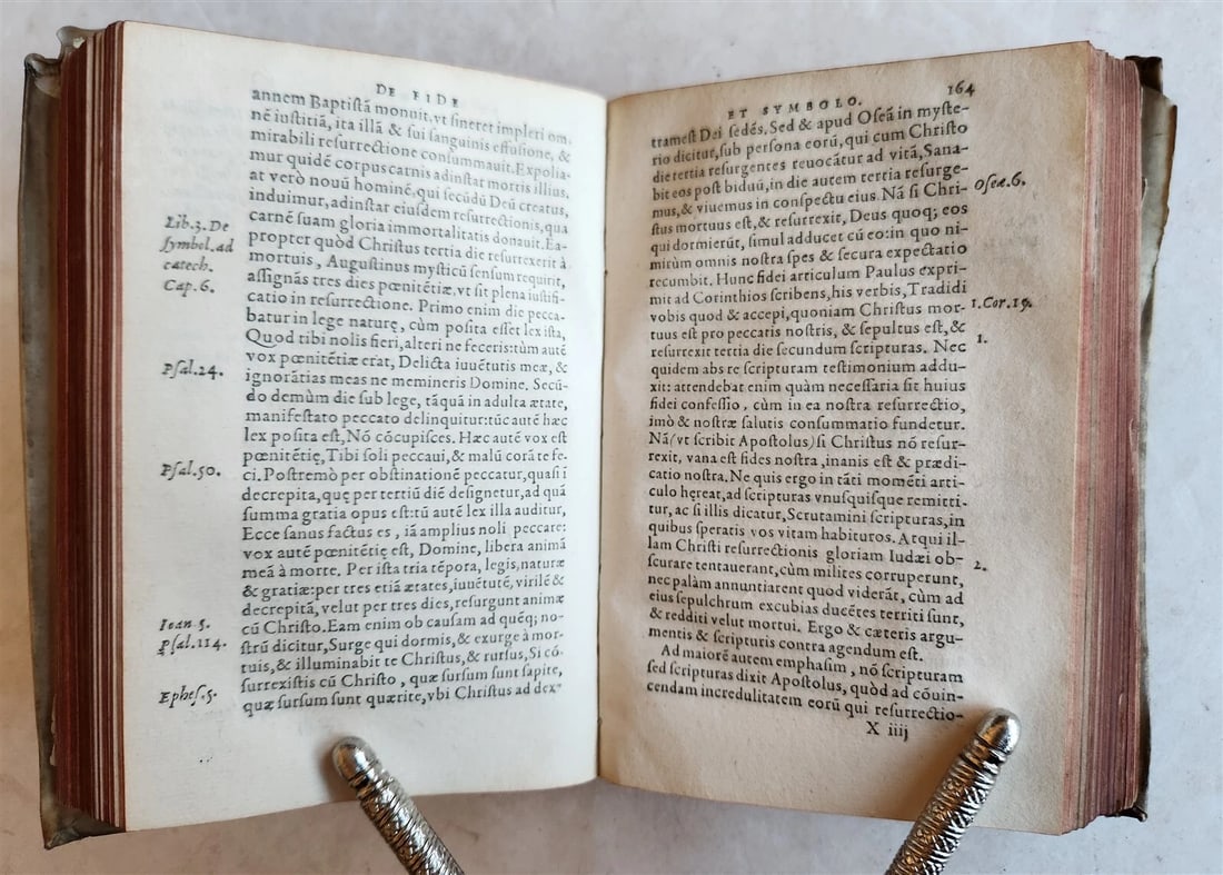 1573 BIBLE COMMENTARY by Thomas BEAUXAMI antique 16th CENTURY VELLUM BINDING - 4