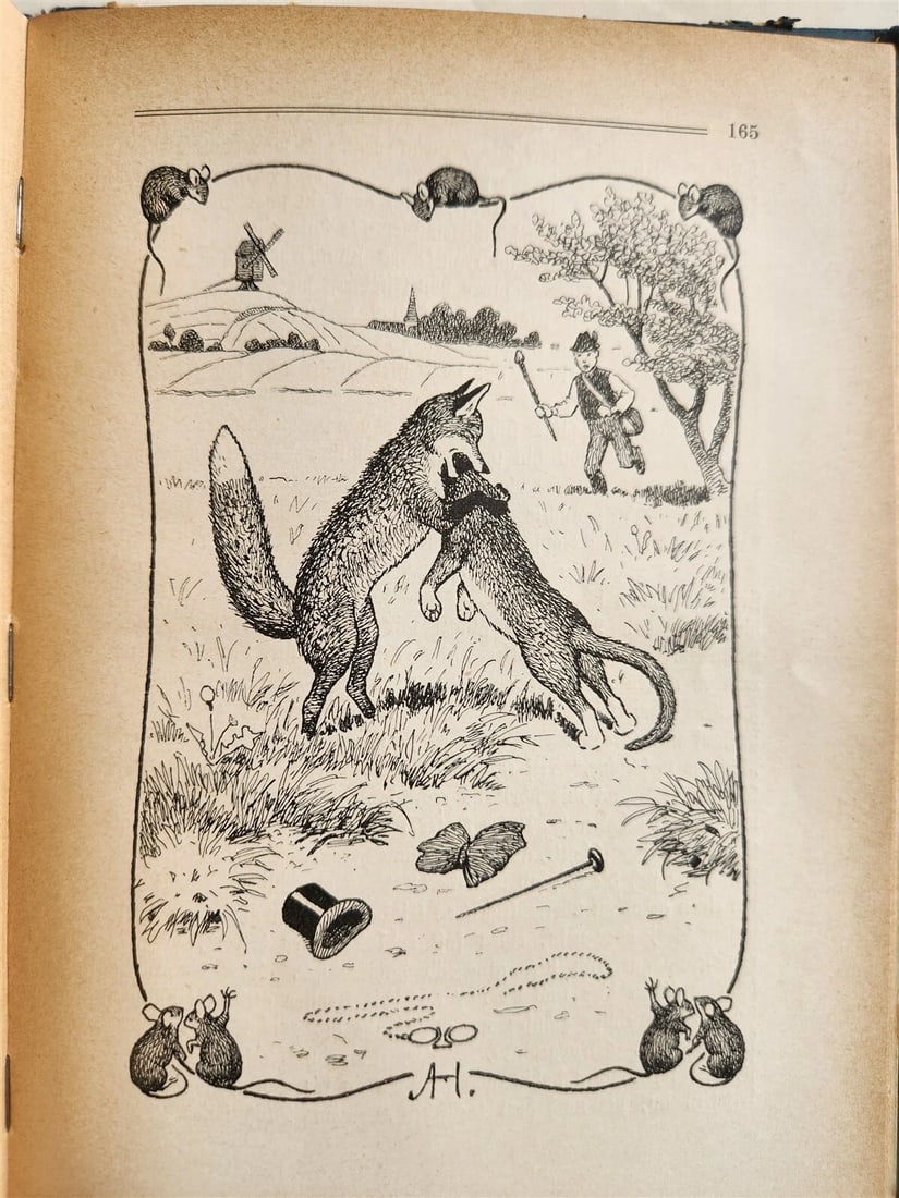 1900s ILLUSTRATED GERMAN CHILDREN BOOK antique FAIRYTALE LAND OF ANIMALS - 6