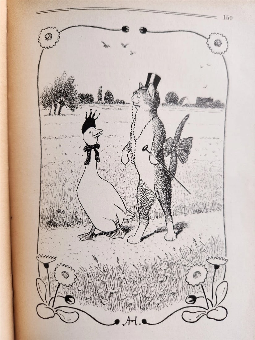 1900s ILLUSTRATED GERMAN CHILDREN BOOK antique FAIRYTALE LAND OF ANIMALS - 7