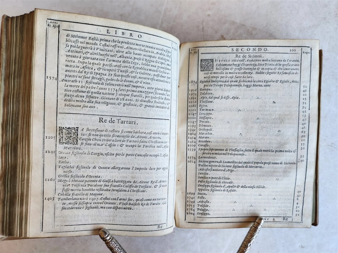 1580 CHRONOLOGY OF THE WORLD by F. SANSOVINO antique VELLUM BOUND - 6