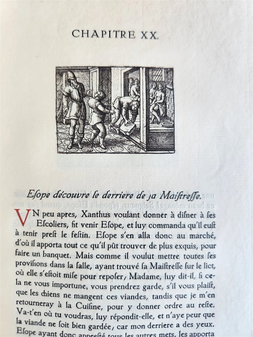 1920 AESOP'S FABLES antique Les Fables d'Esope Phrygien ILLUSTRATED 1669 reprint - 8