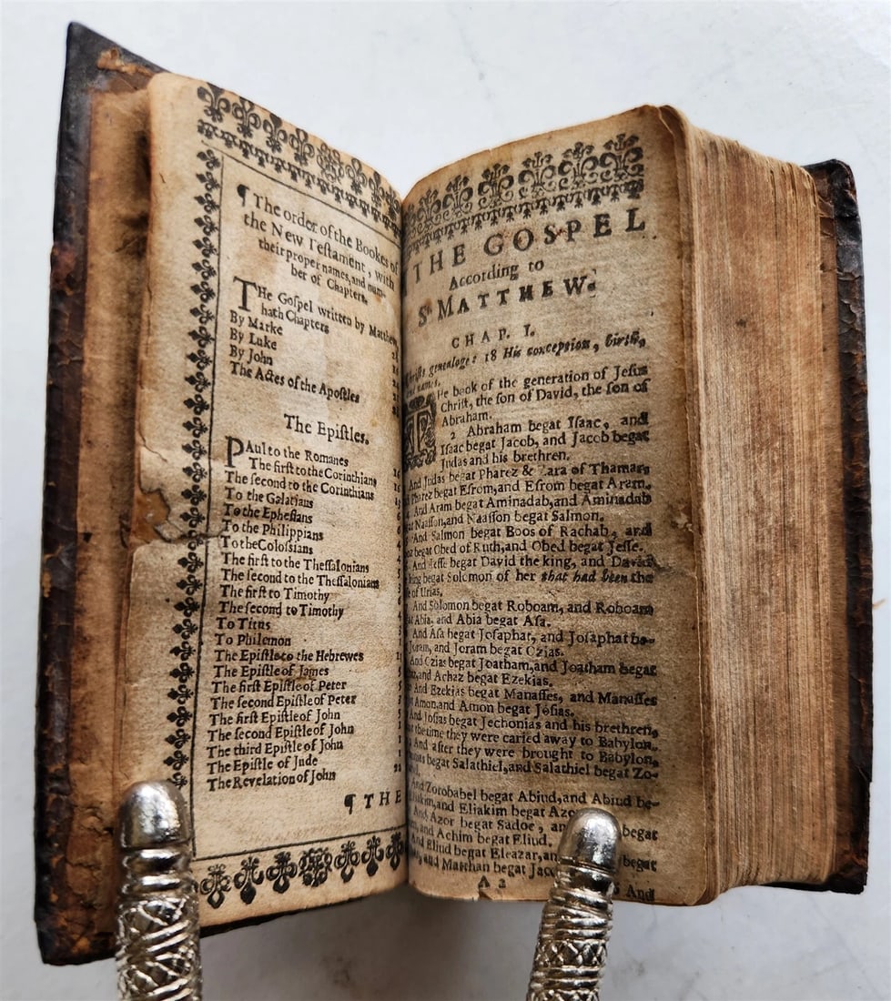 1641 BIBLE in ENGLISH NEW TESTAMENT antique Robert Barker & Assigns of John Bill - 3