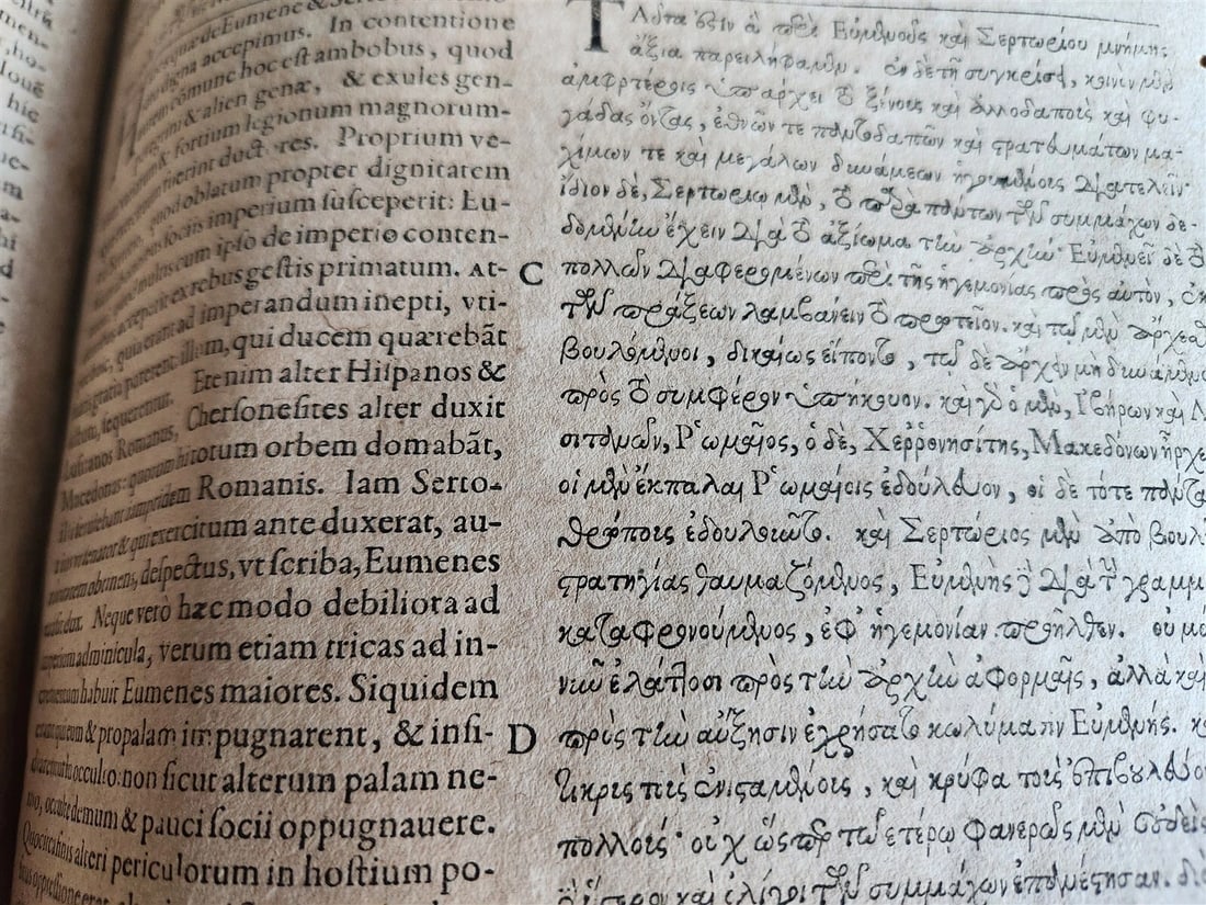 1620 PLUTARCH 2 volumes MORAL WORKS antique in GREEK & LATIN massive folio - 14