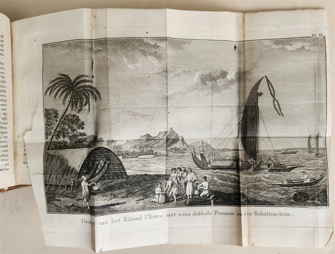 1795-1803 VOYAGE of CAPTAIN COOK 13 vols DUTCH ILLUSTRATED antique MAPS PLATES - 4