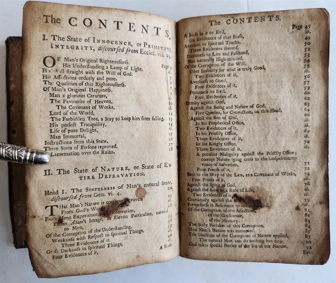 1750 HUMAN NATURE in its FOUR-FOLD STATE by THOMAS BOSTON antique - 5