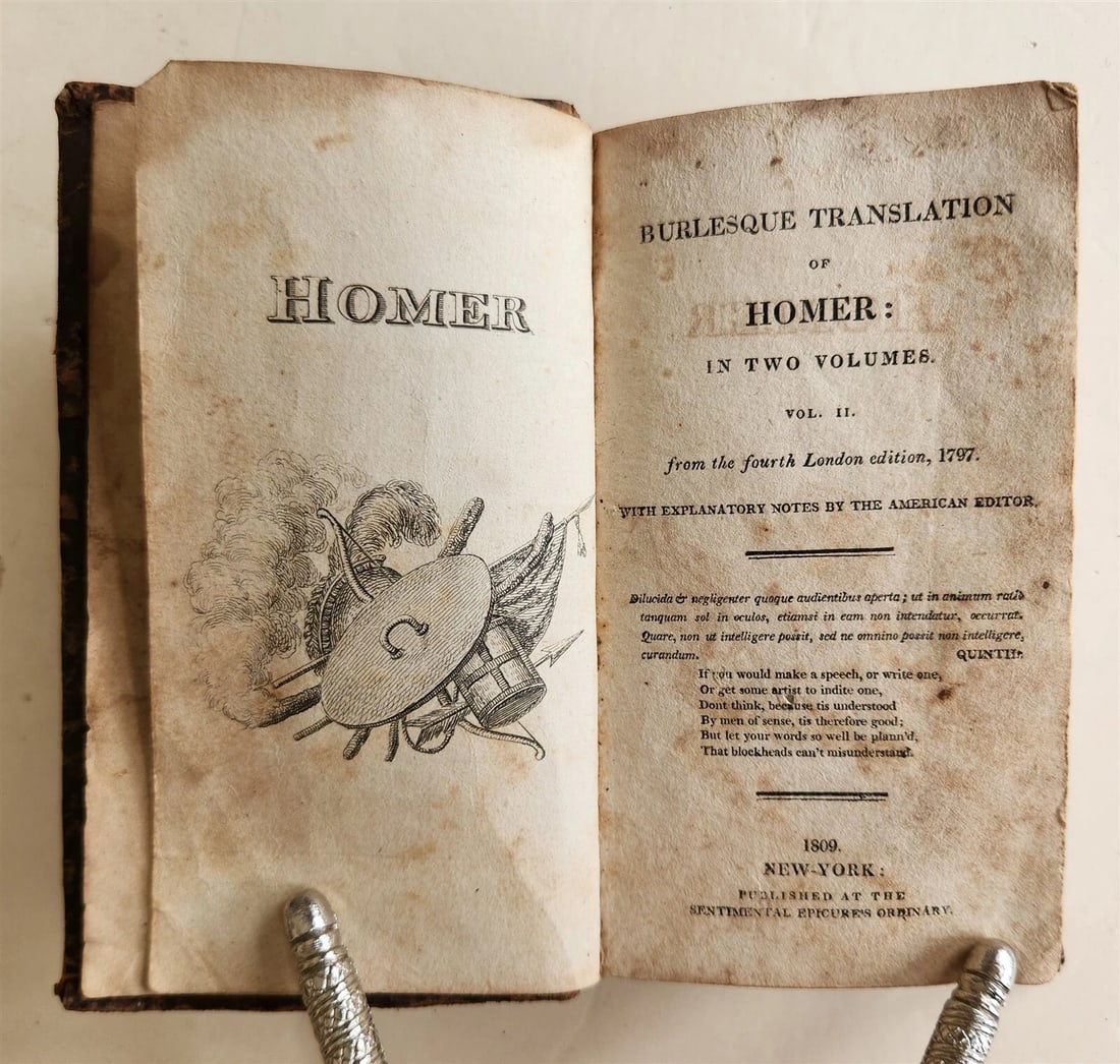 1809 BURLESQUE TRANSLATION of HOMER Volume II ILLUSTRATED antique THOMAS BRIDGE - 2