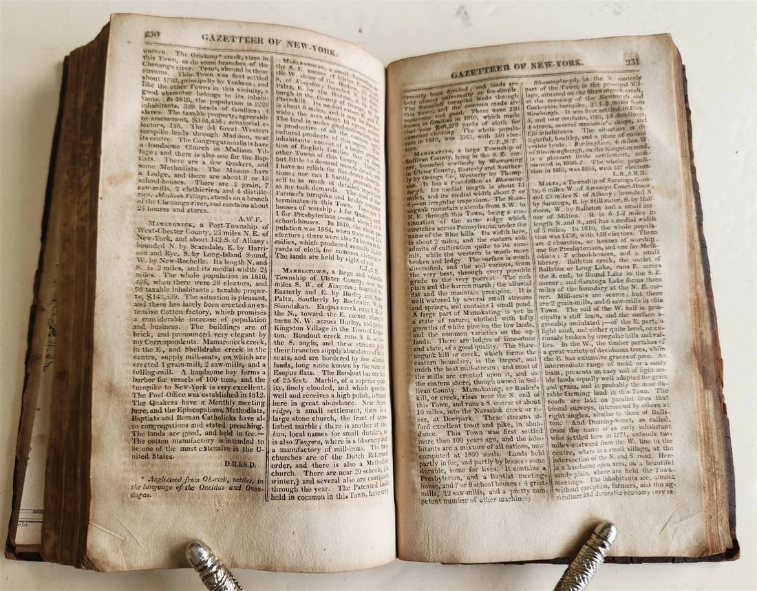 1813 GAZETTEER of STATE of NEW YORK HORATIO SPAFFORD antique ILLUSTRATED w/ MAP - 5