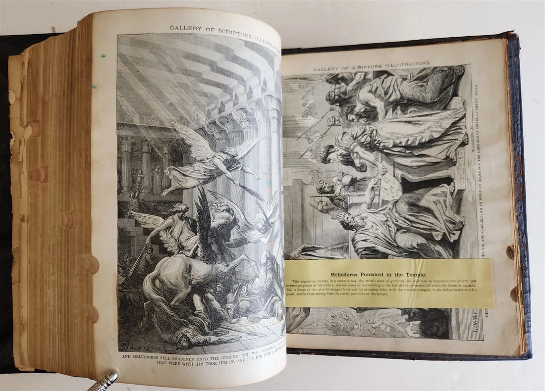 1870s BIBLE SALESMAN SAMPLE RARE antique AMERICANA ILLUSTRATED FOLIO G. DORE - 11