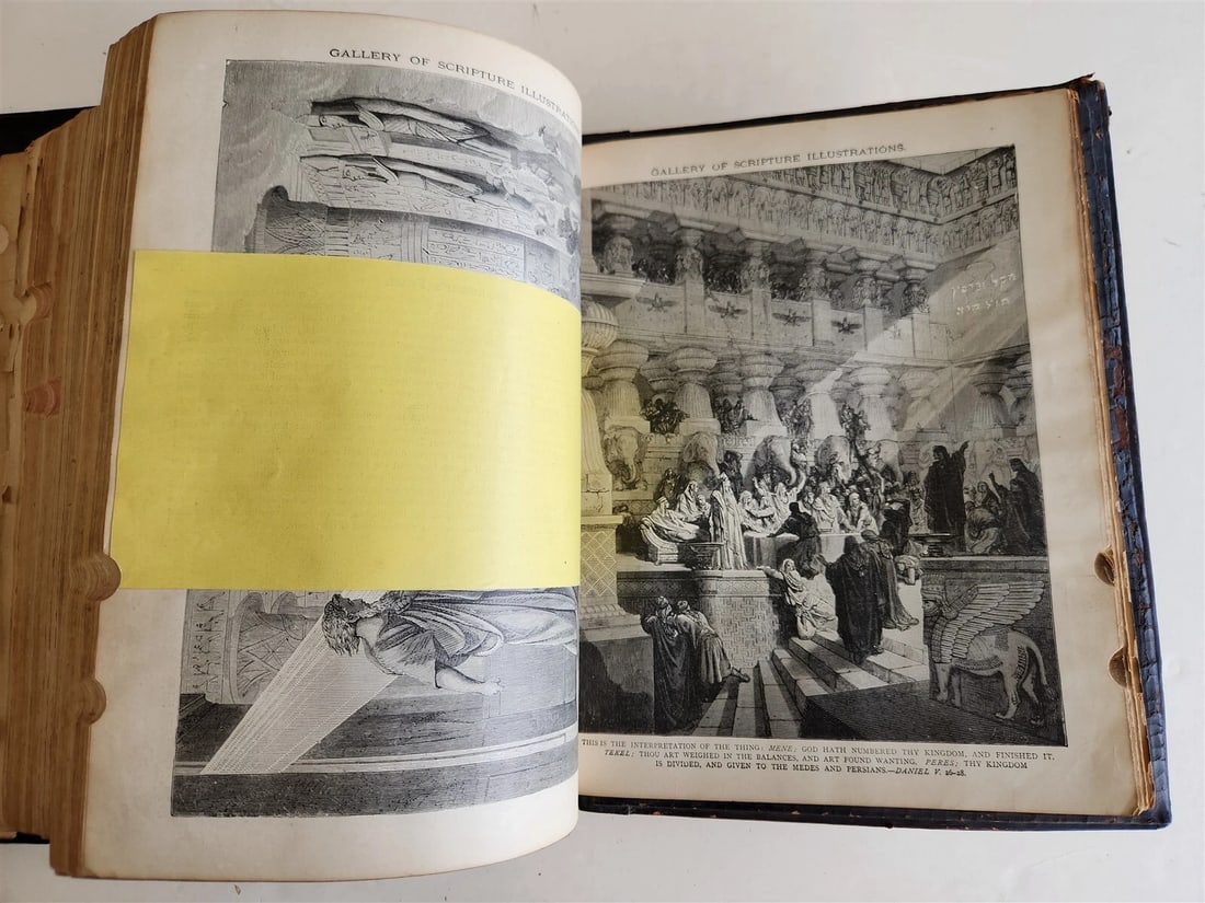 1870s BIBLE SALESMAN SAMPLE RARE antique AMERICANA ILLUSTRATED FOLIO G. DORE - 12