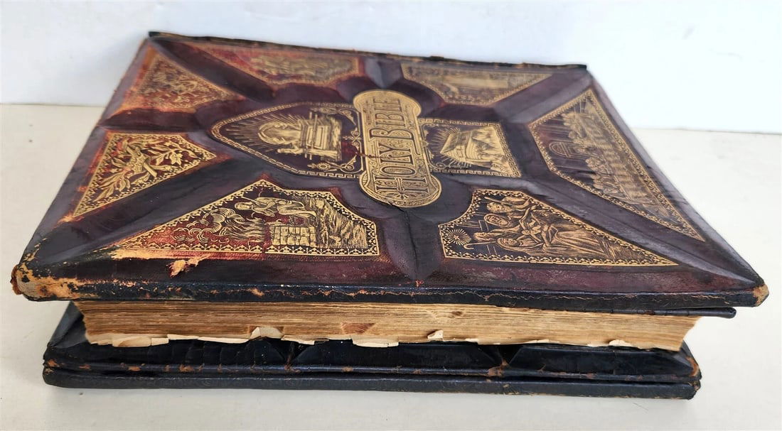 1870s BIBLE SALESMAN SAMPLE RARE antique AMERICANA ILLUSTRATED FOLIO G. DORE - 3