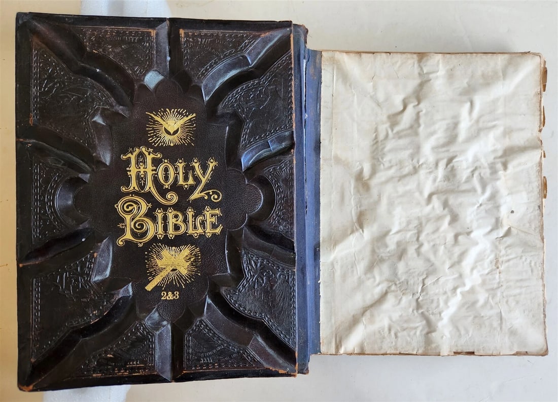 1870s BIBLE SALESMAN SAMPLE RARE antique AMERICANA ILLUSTRATED FOLIO G. DORE - 4