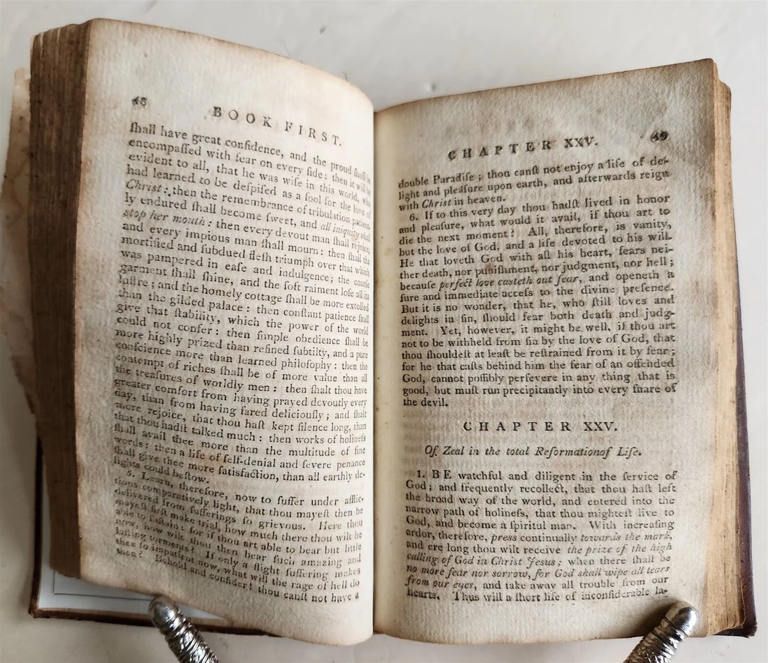 1803 IMITATION of CHRIST by THOMAS KEMPIS antique STANFORD NY AMERICANA - 4